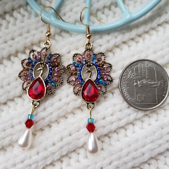 NEW Handmade Showstopper|Peacock Rhinestones&Pearl - Picture 3 of 5